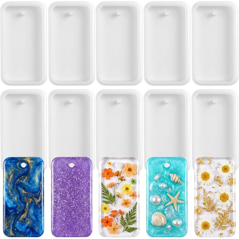 Silicone Epoxy Resin Molds Set - 10 hars-sleutelhanger-sieraden gietmallen, verkocht in sets,