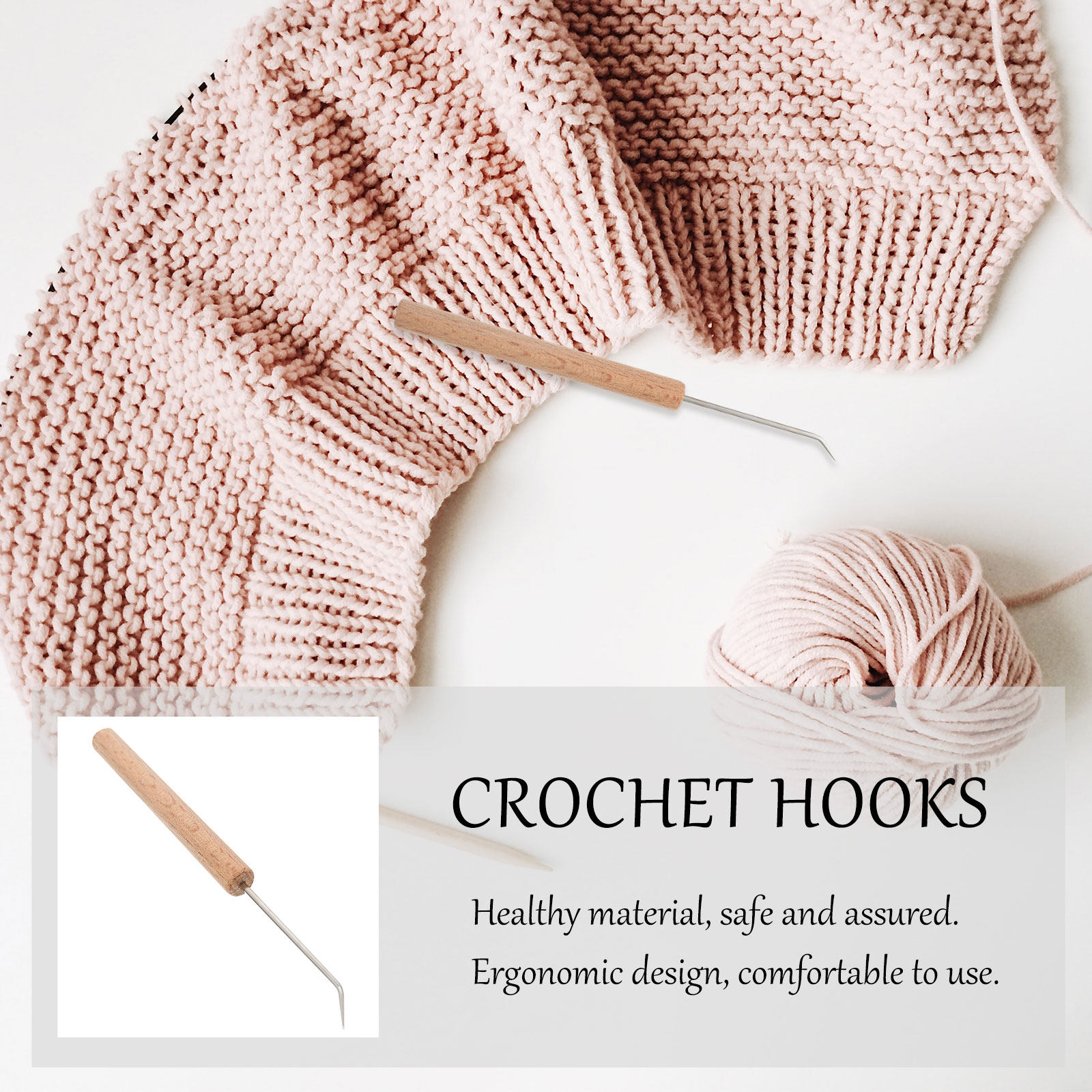 Wooden Crochet Hooks Ergonomic Handle - 1 stuk: prachtige haaknaalden met houten