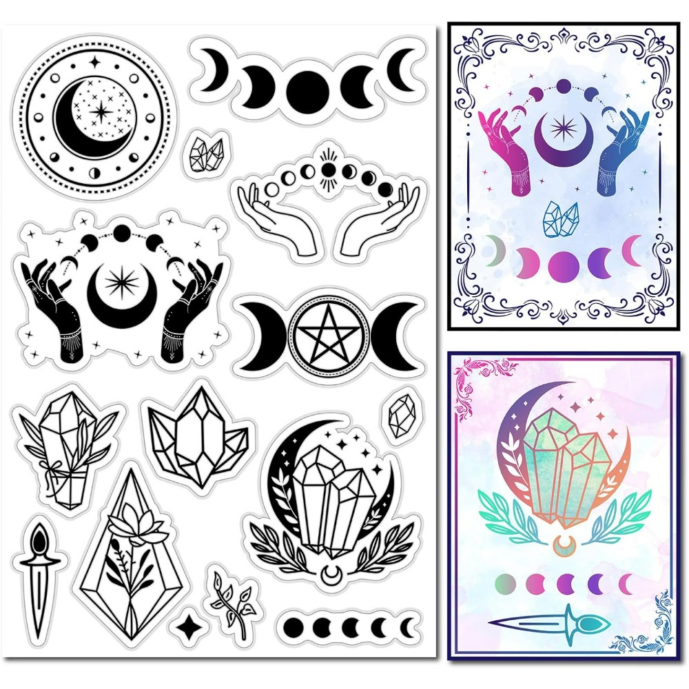 Clear Silicone Stamps For Card Making - Maanfase Kristal Rubber Stempel Magische Handen